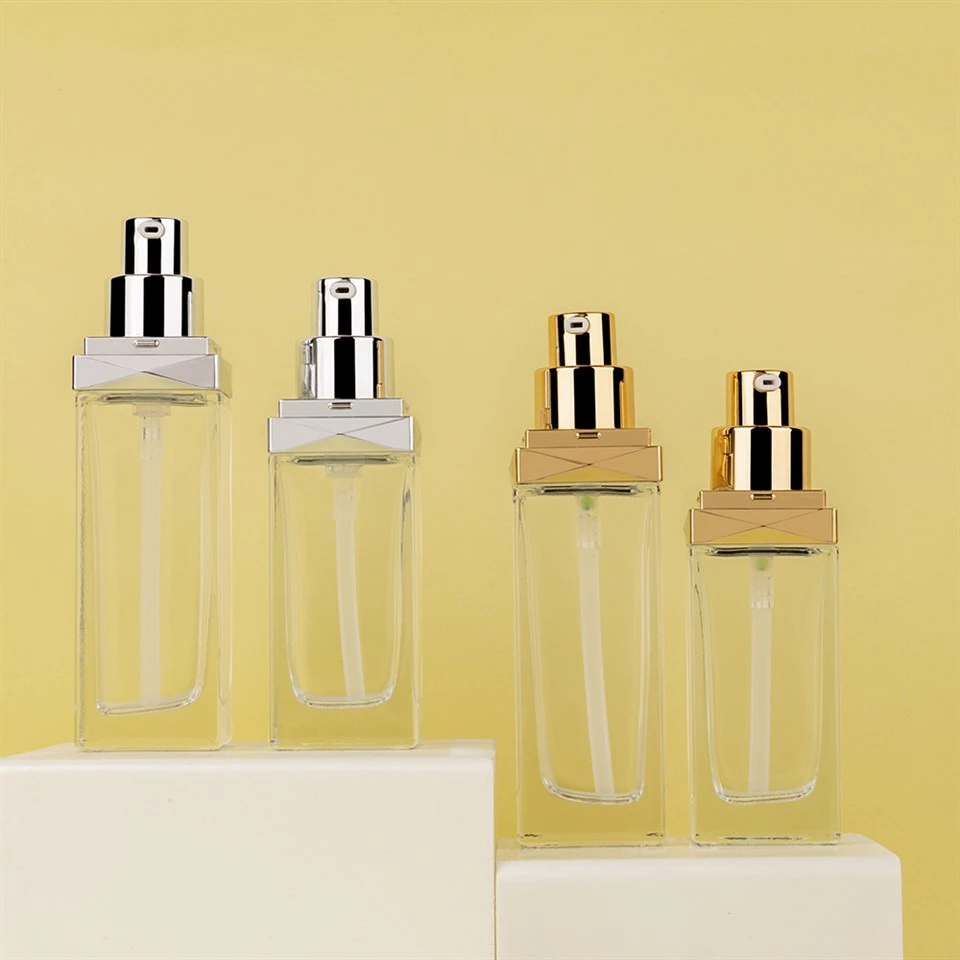 Glass Cosmetic Pump Bottle